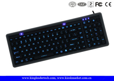 comprar Larga vida negra lavable de la interfaz USB del teclado del silicón del Super Slim IP68 online manufacture