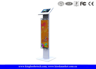 comprar Soporte anti público del quiosco de Ipad del hurto de los soportes de exhibición con el panel del logotipo, metal rugoso online manufacture