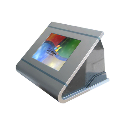 comprar Quiosco de escritorio del ahorro de espacio con la exhibición de acero durable de TFT LCD de la pantalla táctil del IR del recinto online manufacture