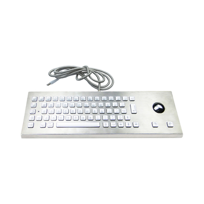 comprar Teclado resistente, a prueba de agua y antivandálico para escritorio con retroiluminación y trackball óptico integrado online manufacture