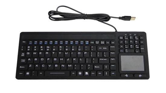 Teclado industrial desinfectable e impermeable con 122 teclas y certificación ISO9001:2008
